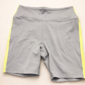 Pink by Victoria’s Secret Gray Performance Bike Shorts with Yellow Side Stripe